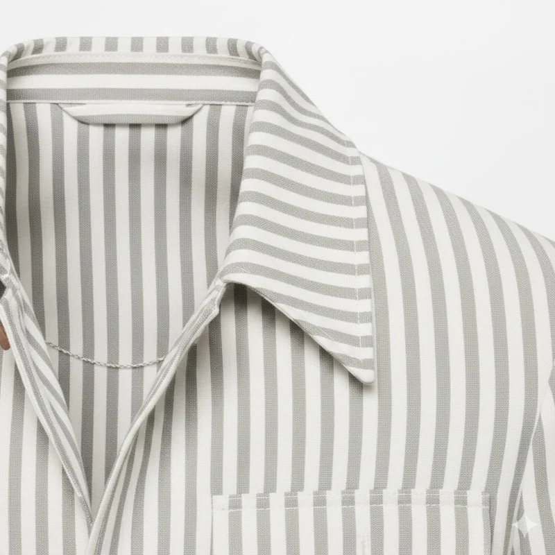 Veste saharienne à rayures pour homme avec ceinture et quatre poches plaquées