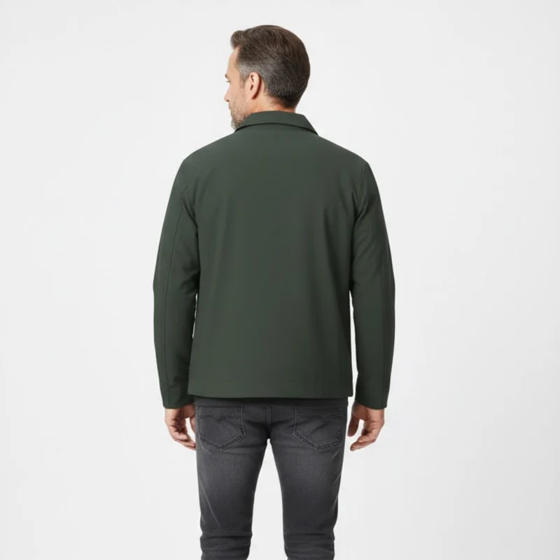 Veste de travail légère pour homme avec fermeture éclair et col chemise classique