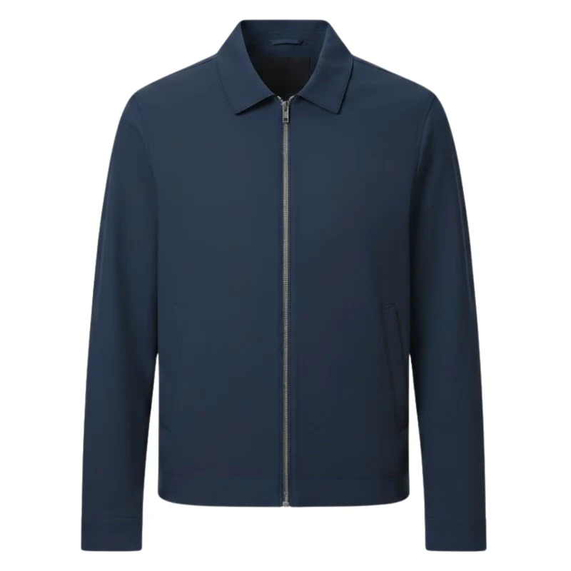 Veste de travail légère pour homme avec fermeture éclair et col chemise classique