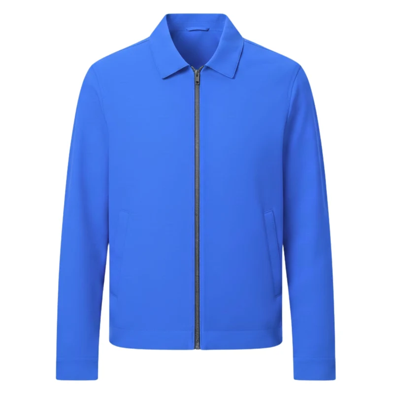Veste de travail légère pour homme avec fermeture éclair et col chemise classique