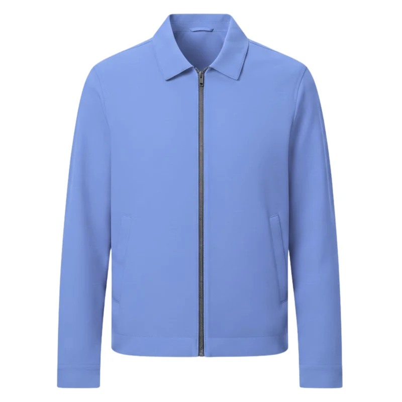 Veste de travail légère pour homme avec fermeture éclair et col chemise classique