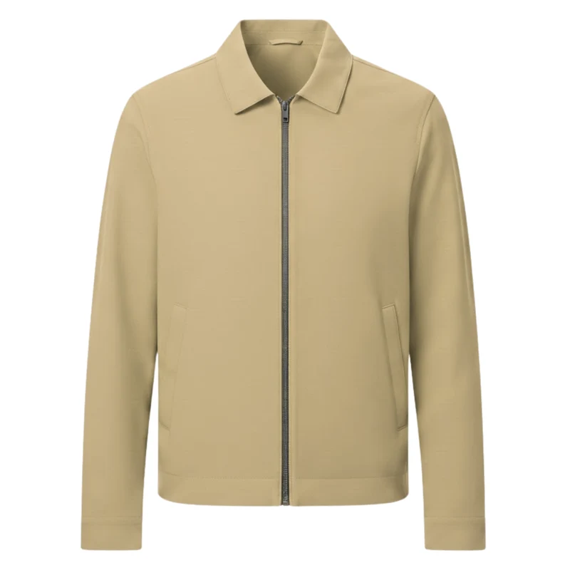Veste de travail légère pour homme avec fermeture éclair et col chemise classique