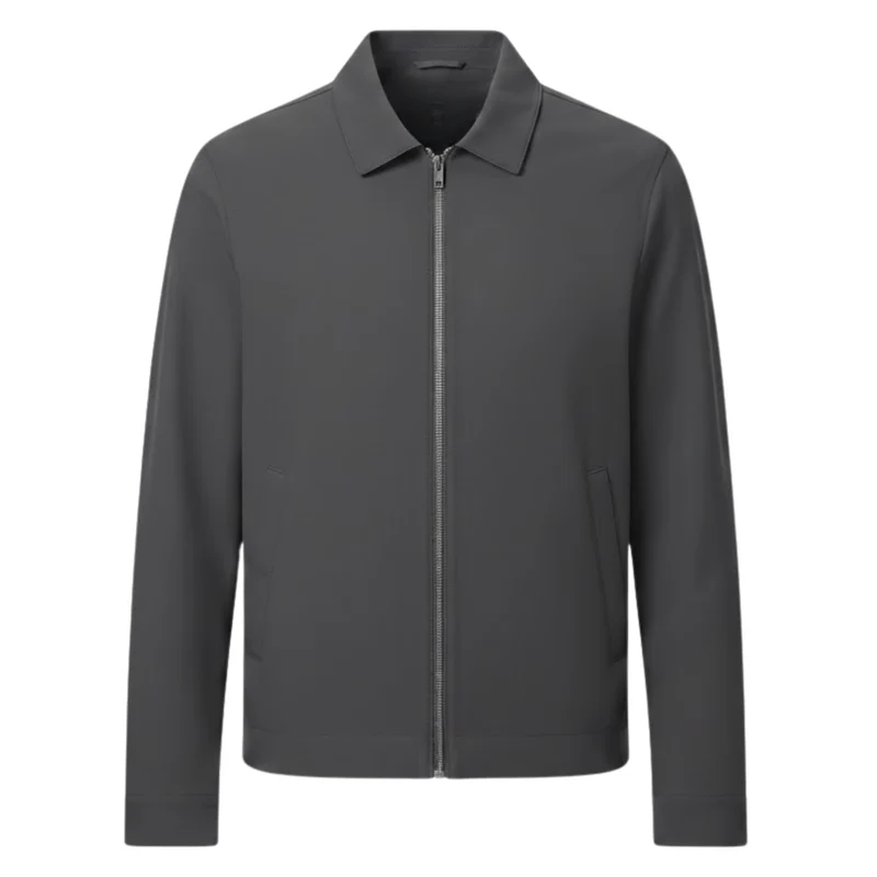 Veste de travail légère pour homme avec fermeture éclair et col chemise classique