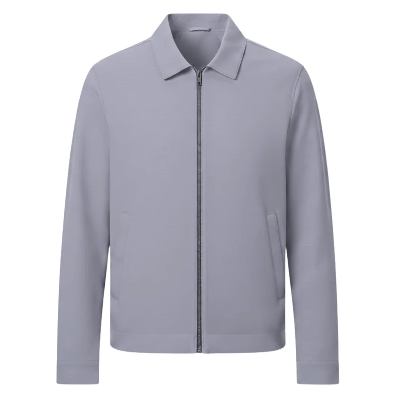 Veste de travail légère pour homme avec fermeture éclair et col chemise classique