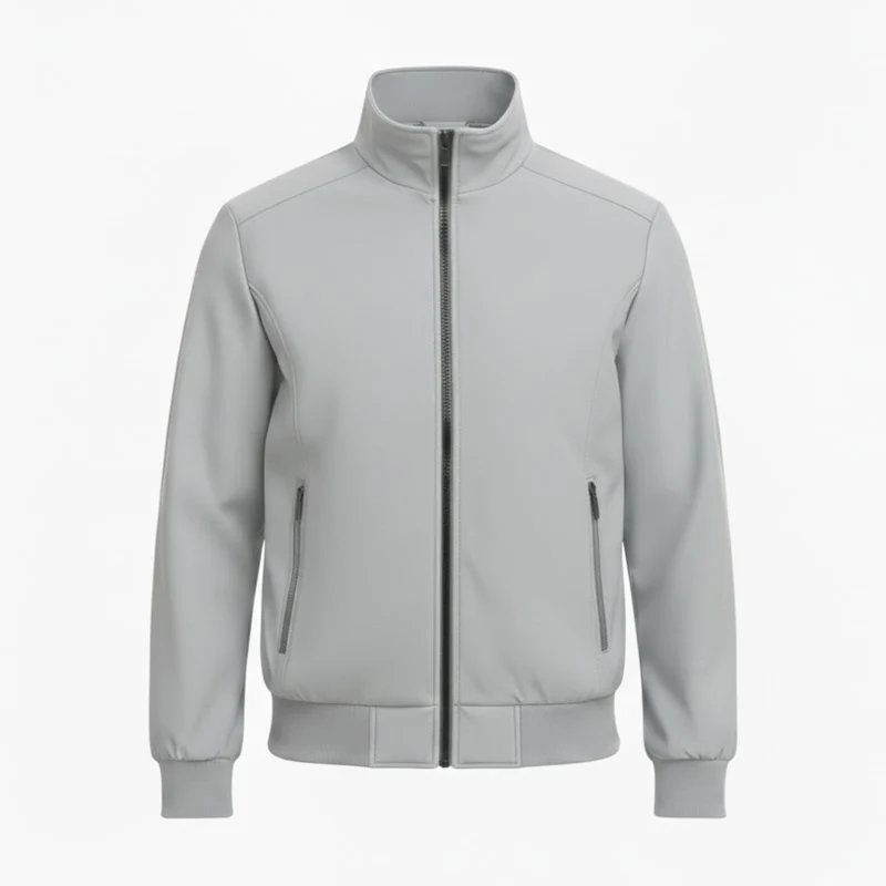 Veste bomber légère pour homme avec col montant et fermeture éclair coupe ajustée