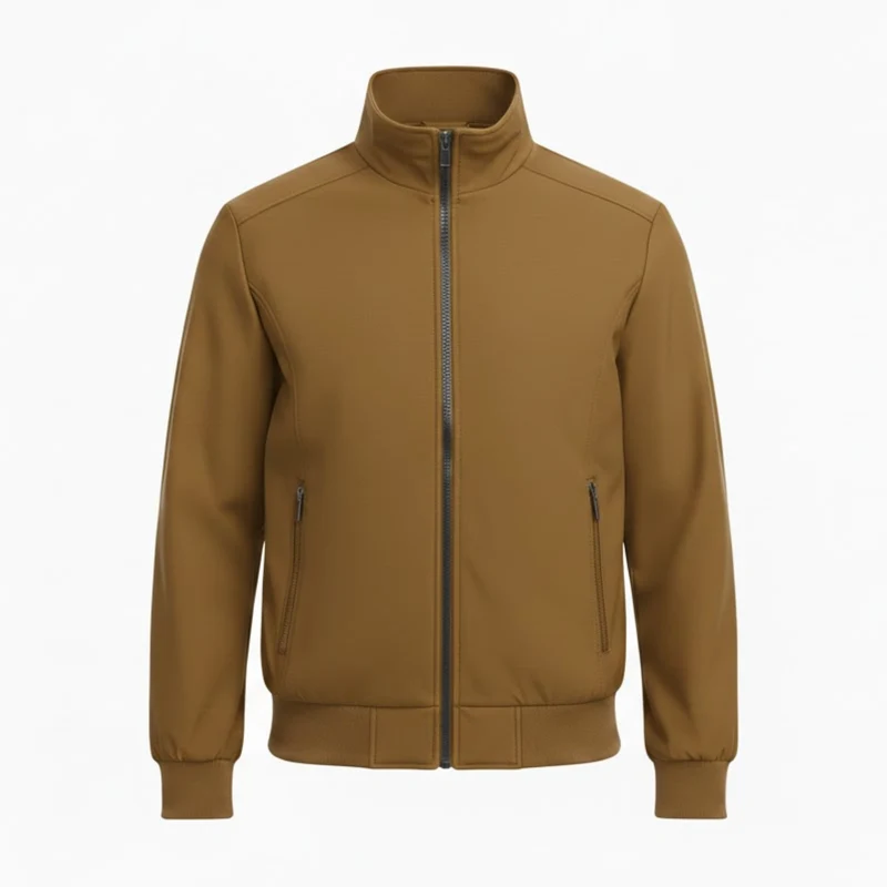 Veste bomber légère pour homme avec col montant et fermeture éclair coupe ajustée