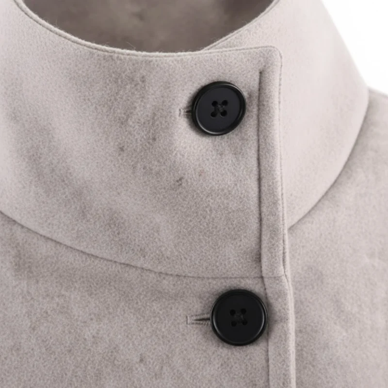 Veste courte pour femme à col montant et boutonnage simple coupe décontractée