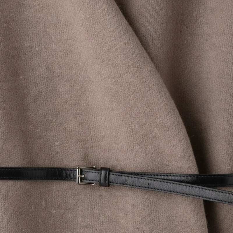 Manteau court pour femme avec ceinture et col en V croisé veste décontractée