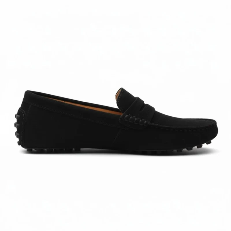 Mocassins en cuir véritable pour homme chaussures de conduite souples à enfiler