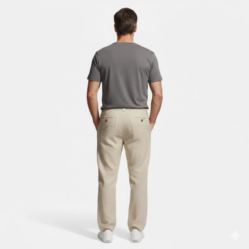 Pantalon de jogging en coton pour homme coupe droite avec cordon de serrage