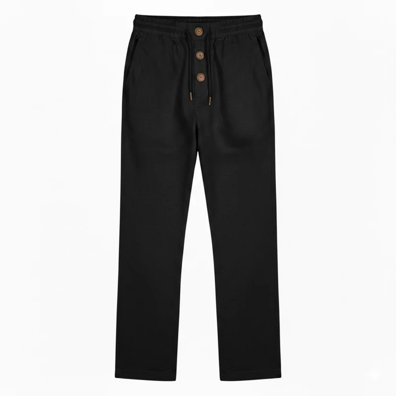 Pantalon de jogging en coton pour homme coupe droite avec cordon de serrage