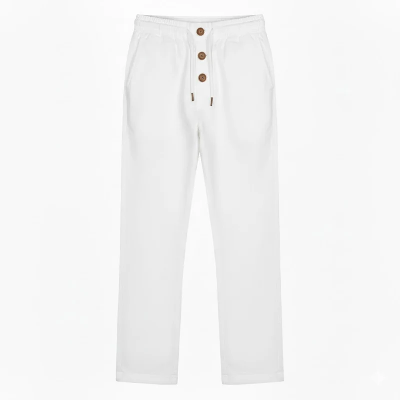 Pantalon de jogging en coton pour homme coupe droite avec cordon de serrage