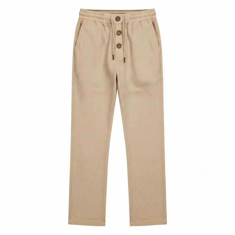 Pantalon de jogging en coton pour homme coupe droite avec cordon de serrage