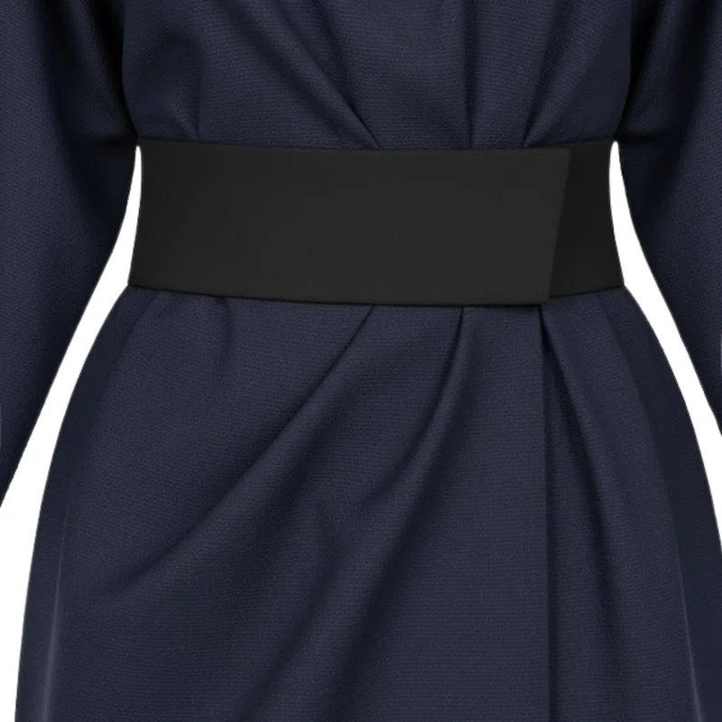 Robe longue femme à manches chauve-souris et taille marquée silhouette fluide