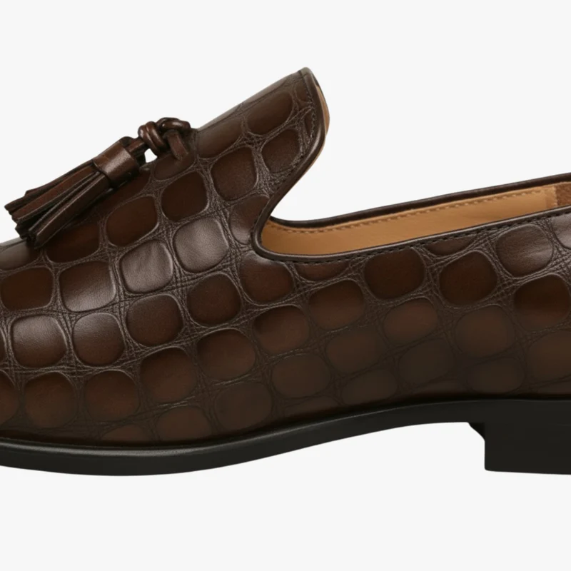 Mules de ville homme cuir texturé silhouette slip-on prestige
