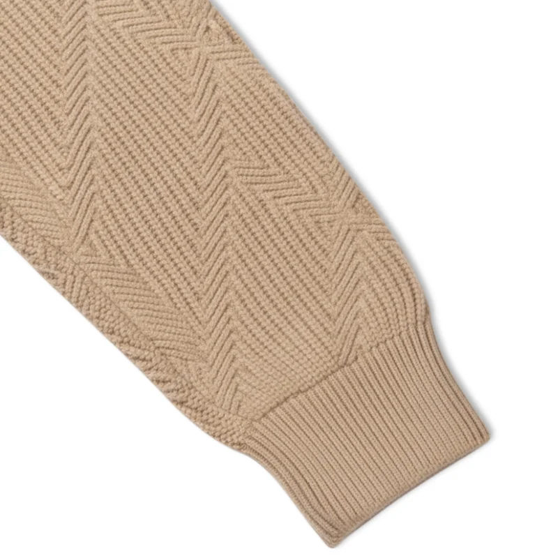 Veste en maille homme motifs géométriques col montant protecteur