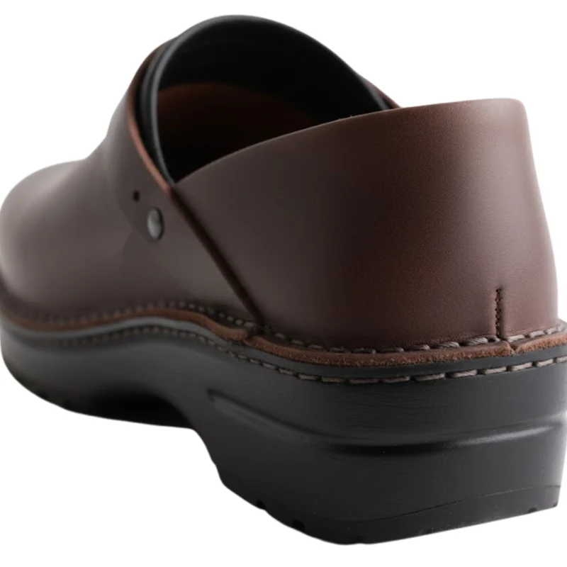 Sabots homme cuir souple bout rond semelle confort style décontracté
