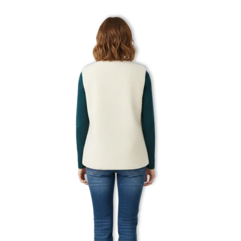 Gilet Femme en Polaire Teddy Sans Manches Veste Extérieure