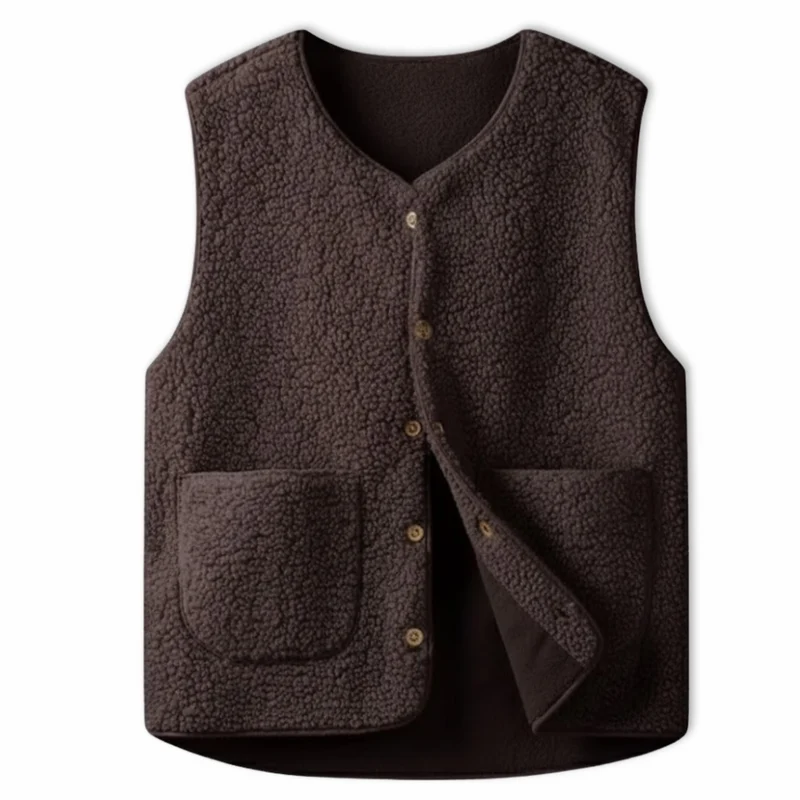 Gilet Femme en Polaire Teddy Sans Manches Veste Extérieure