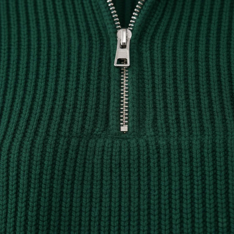 Pull femme élégant col montant demi-zip maille douce décontracté