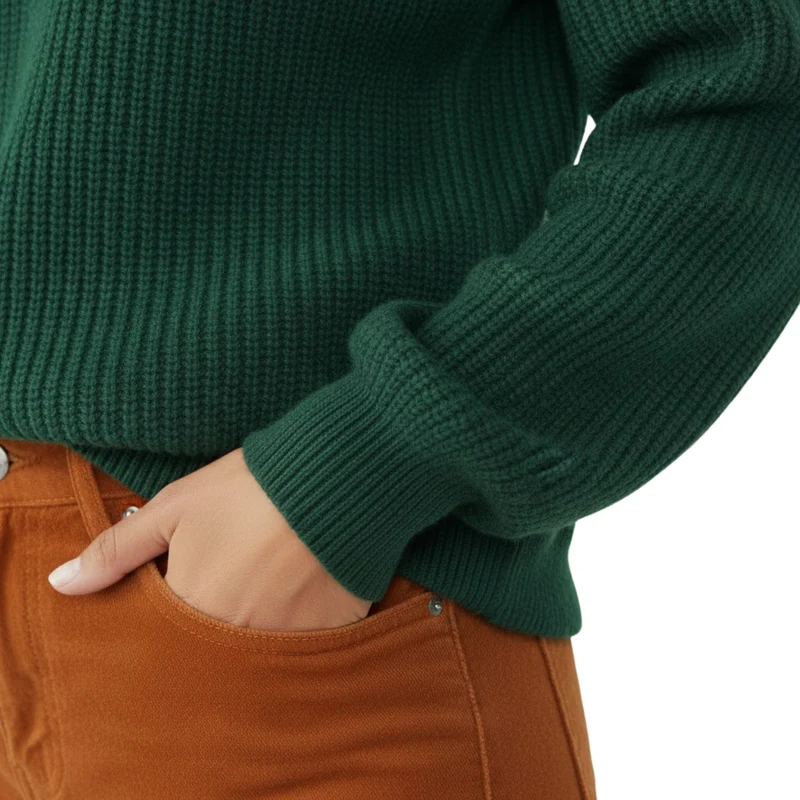 Pull femme élégant col montant demi-zip maille douce décontracté