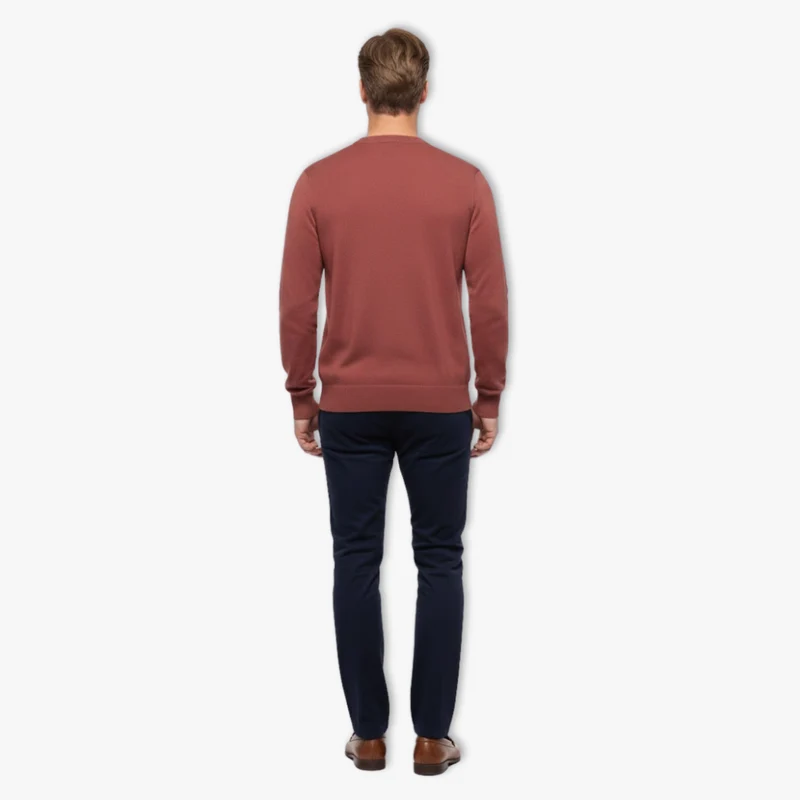 Pull Homme Col V en Coton Uni Noir