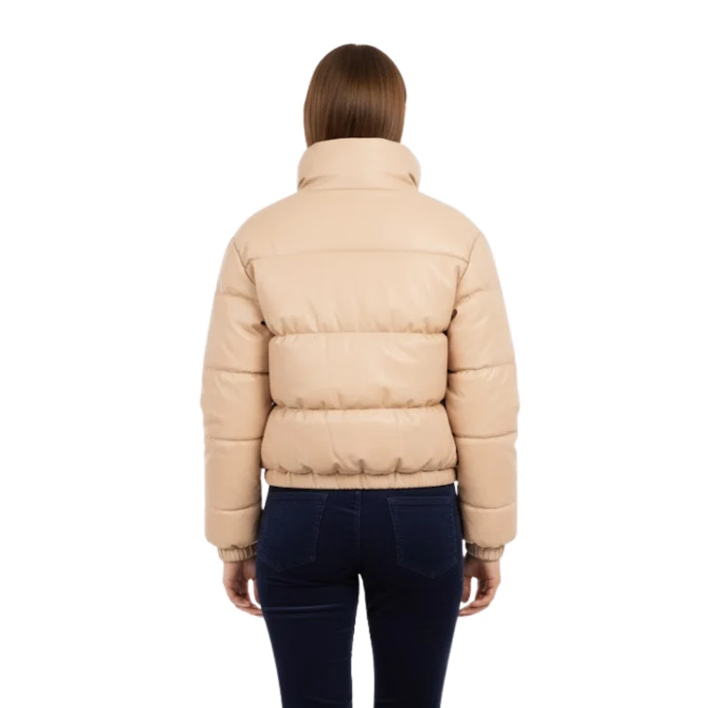 Veste d’Hiver Femme Élégante Épaisse et Chaude en Similicuir