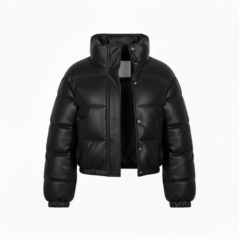 Veste d’Hiver Femme Élégante Épaisse et Chaude en Similicuir