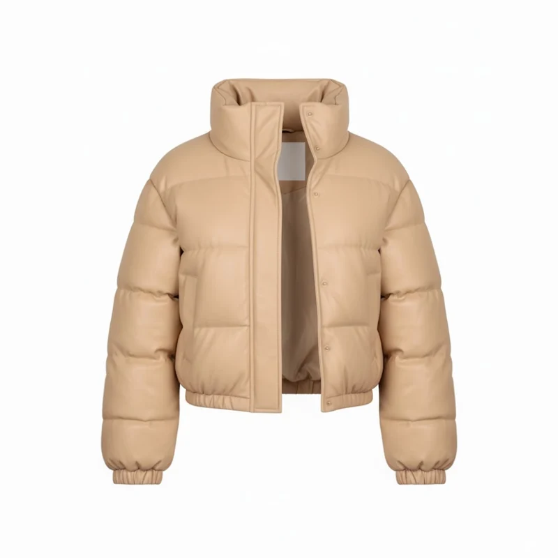 Veste d’Hiver Femme Élégante Épaisse et Chaude en Similicuir