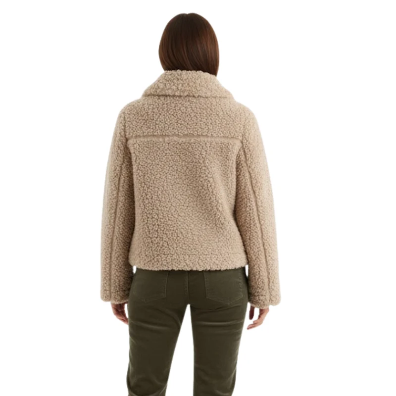 Manteau d’Hiver Femme Polyvalent à Col Réversible et Fermeture à Boucle Corde