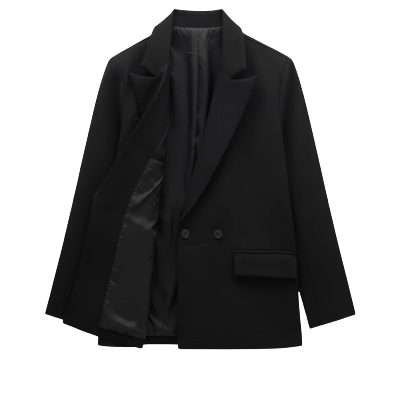 Blazer Femme Vintage à Boutonnage Croisé pour le Bureau