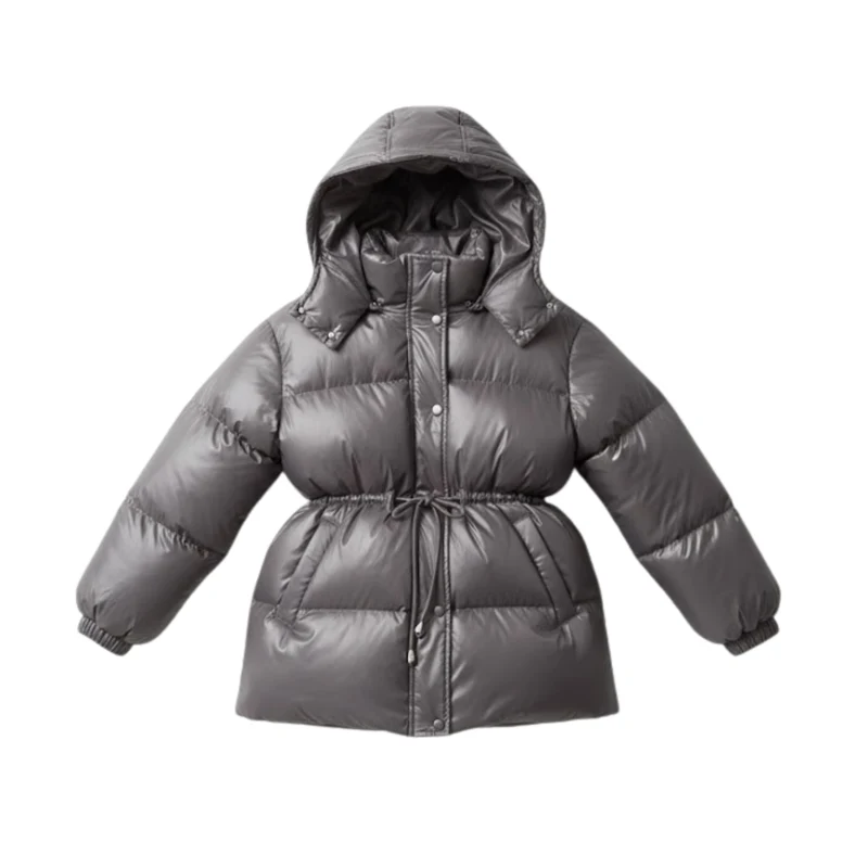 Veste Femme Chaude Épaissie en Coton avec Capuche Amovible