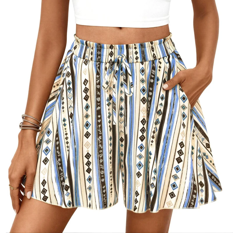 Short Ample à Pois avec Taille Élastique pour Femme | Idéal pour l'Été