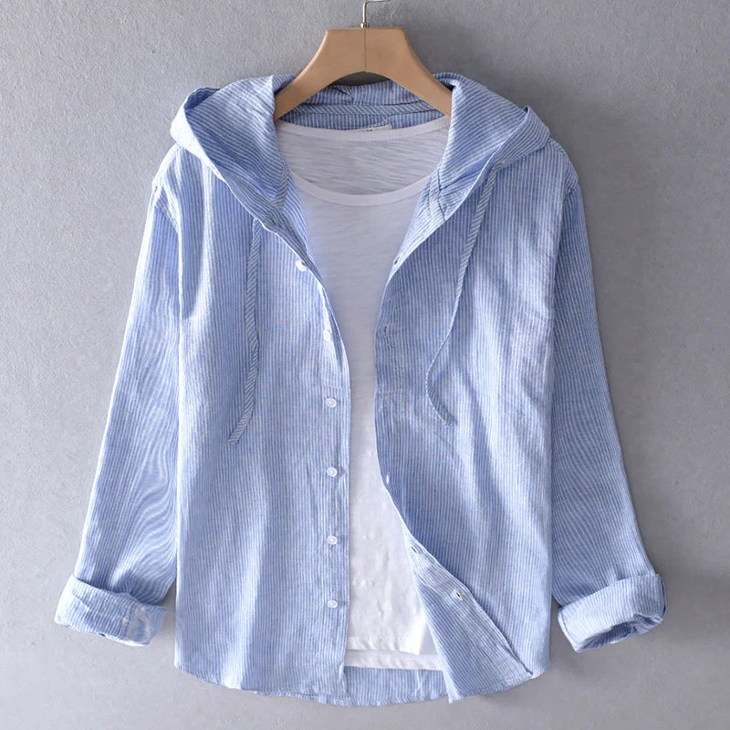 Blouse Longue en Lin avec Capuche pour Femme | Idéale pour le Printemps