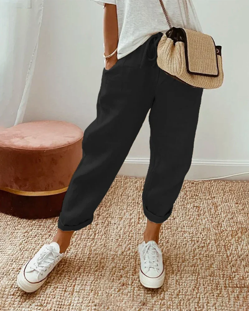 Pantalon Décontracté en Lin pour Femme | Idéal pour le Quotidien