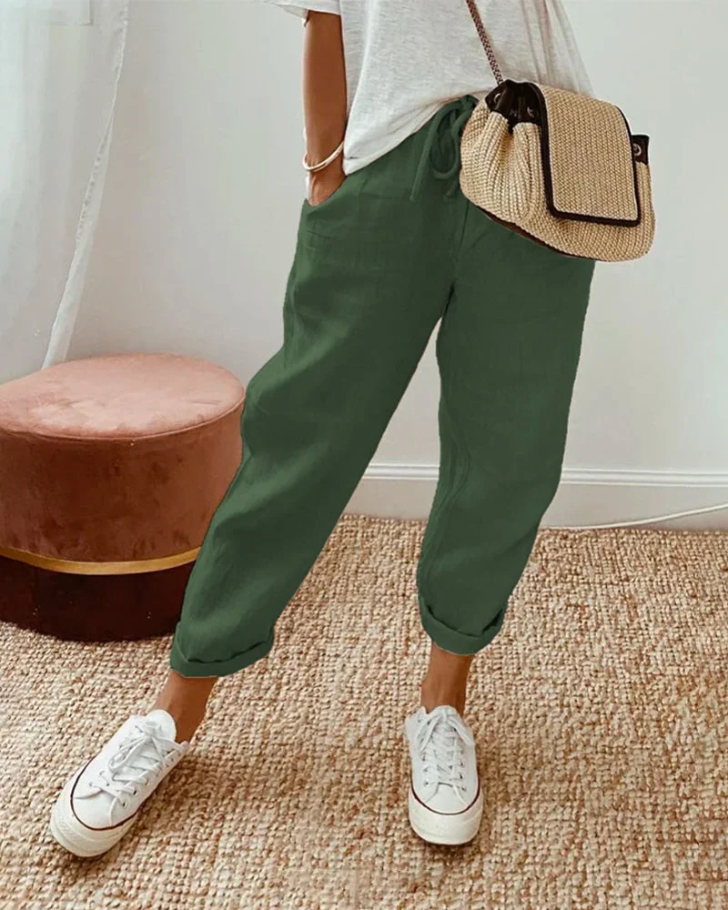 Pantalon Décontracté en Lin pour Femme | Idéal pour le Quotidien