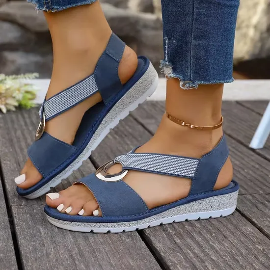 Sandales Peep-Toe avec Boucle Métallique pour Femme | Idéales pour l'Été