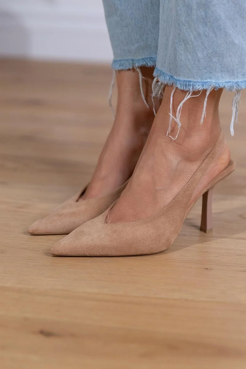 Escarpins Slingback Femme À Talon Aiguille Et Bout Pointu