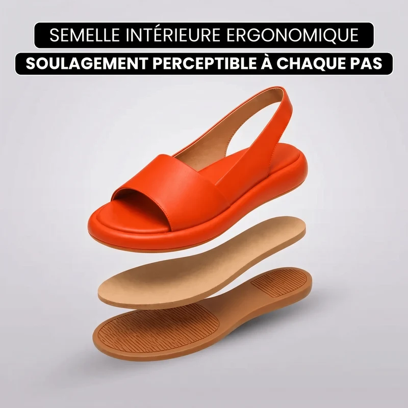 Sandales Compensées Femme À Bride Arrière Et Bout Ouvert