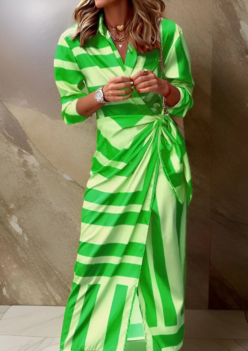 Robe Portefeuille Imprimée à Encolure en V pour Femme | Idéale pour les Sorties