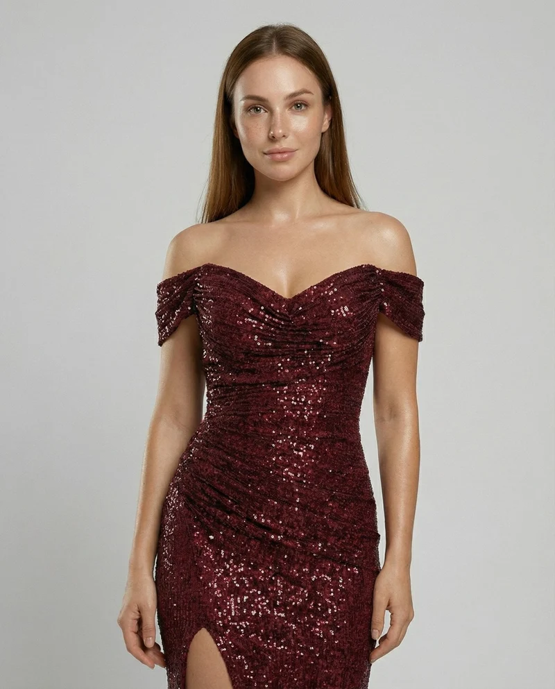 Robe de Soirée à Paillettes et Fente pour Femme | Idéale pour les Sorties