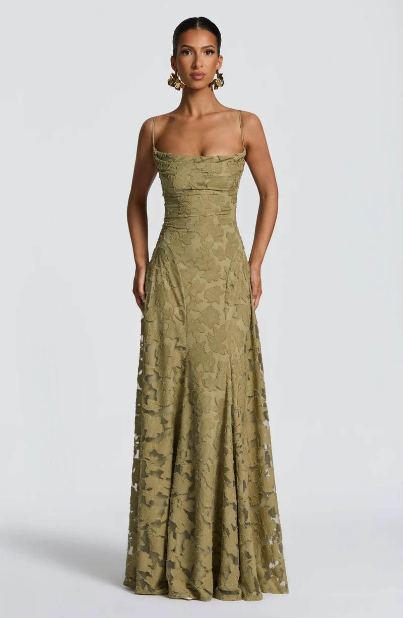 Robe Longue Drapée à Motif Floral avec Bretelles pour Femme | Idéale pour les Sorties