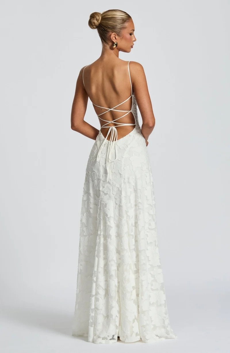 Robe Longue Drapée à Motif Floral avec Bretelles pour Femme | Idéale pour les Sorties