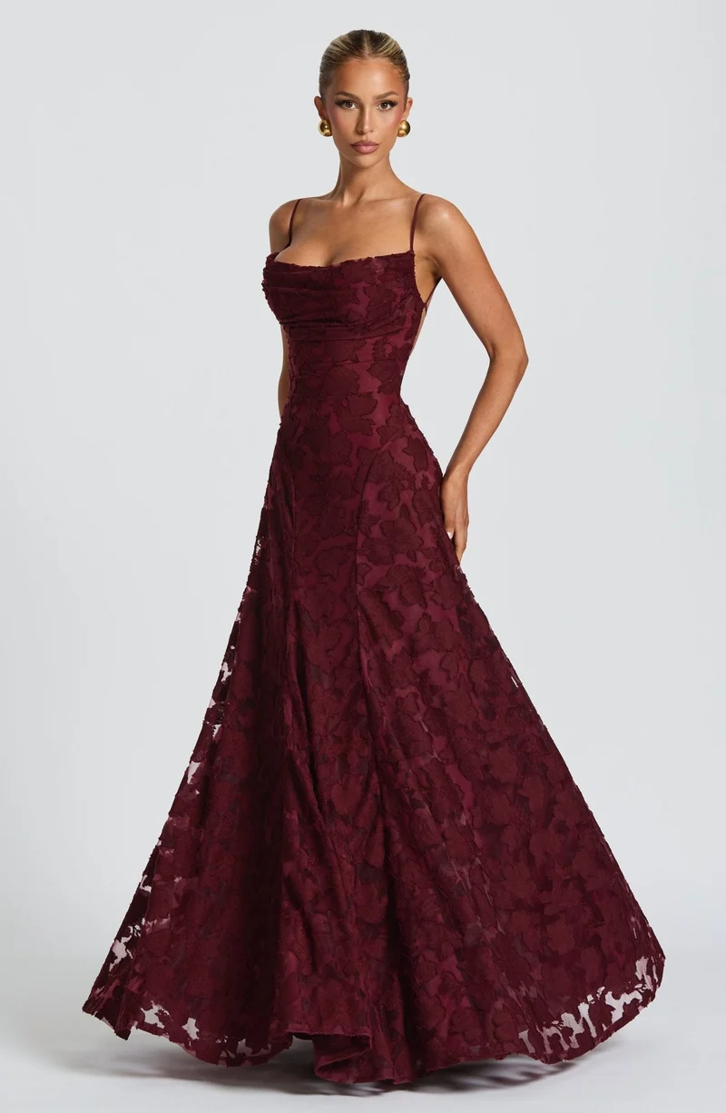 Robe Longue Drapée à Motif Floral avec Bretelles pour Femme | Idéale pour les Sorties