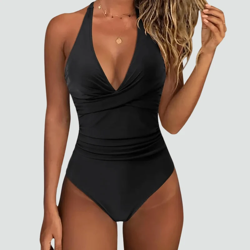 Maillot de Bain Une Pièce Sculptant Décolleté en V pour Femme | Idéale pour l'Été