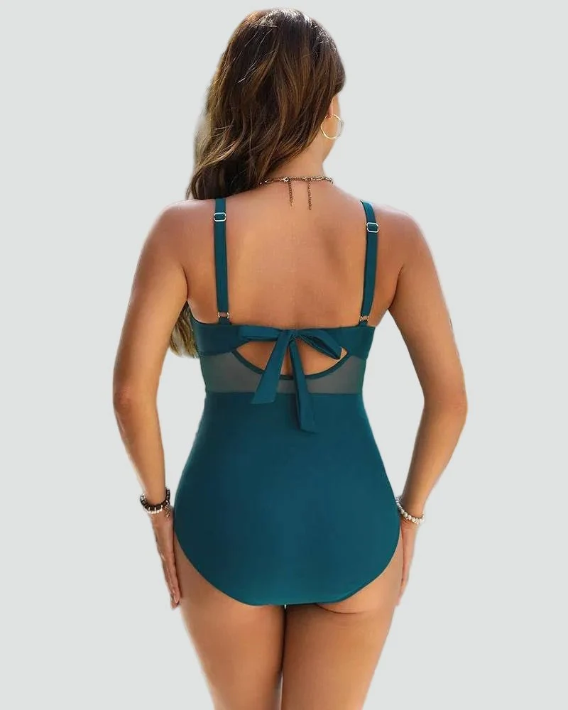 Maillot de Bain Une Pièce Sculptant pour Femme avec Filet | Idéal pour l'Été