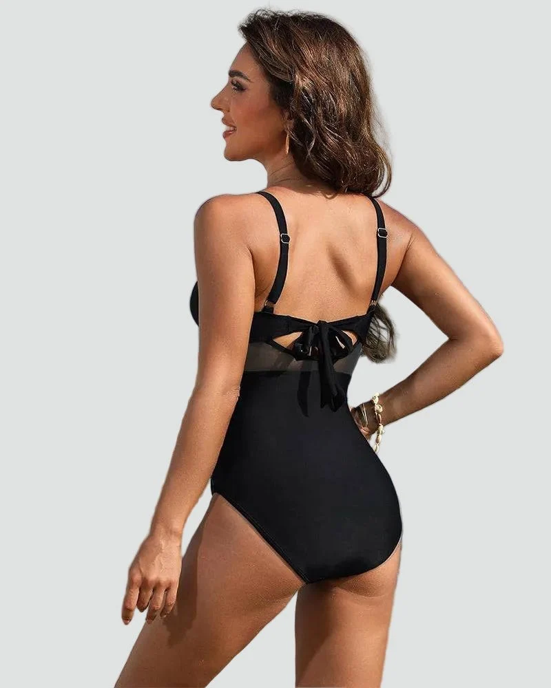 Maillot de Bain Une Pièce Sculptant pour Femme avec Filet | Idéal pour l'Été