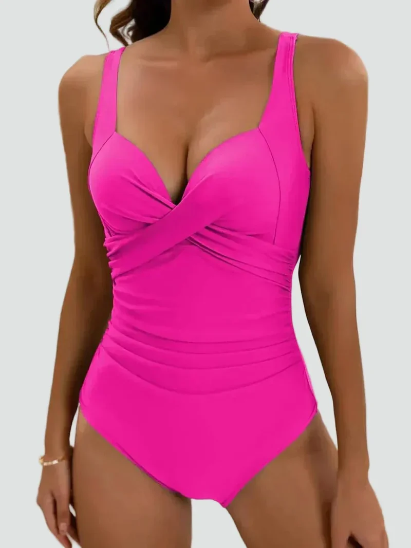 Maillot de Bain une Pièce Sculptant avec Fronces pour Femme | Idéal pour l'Été