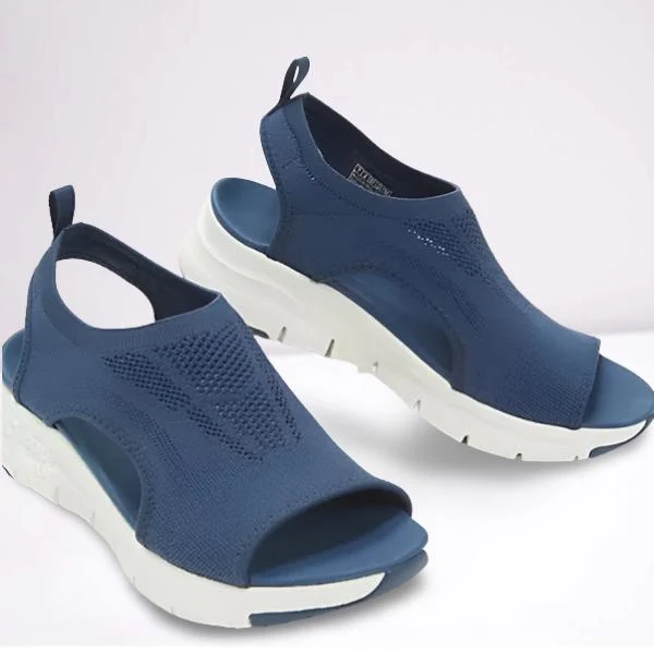 Sandales Compensées en Maille et Semelle Orthopédique pour Femme | Idéales pour l'Été