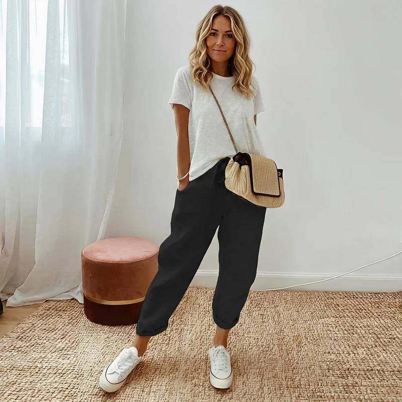 Pantalon Décontracté en Lin pour Femme | Idéal pour l'Été